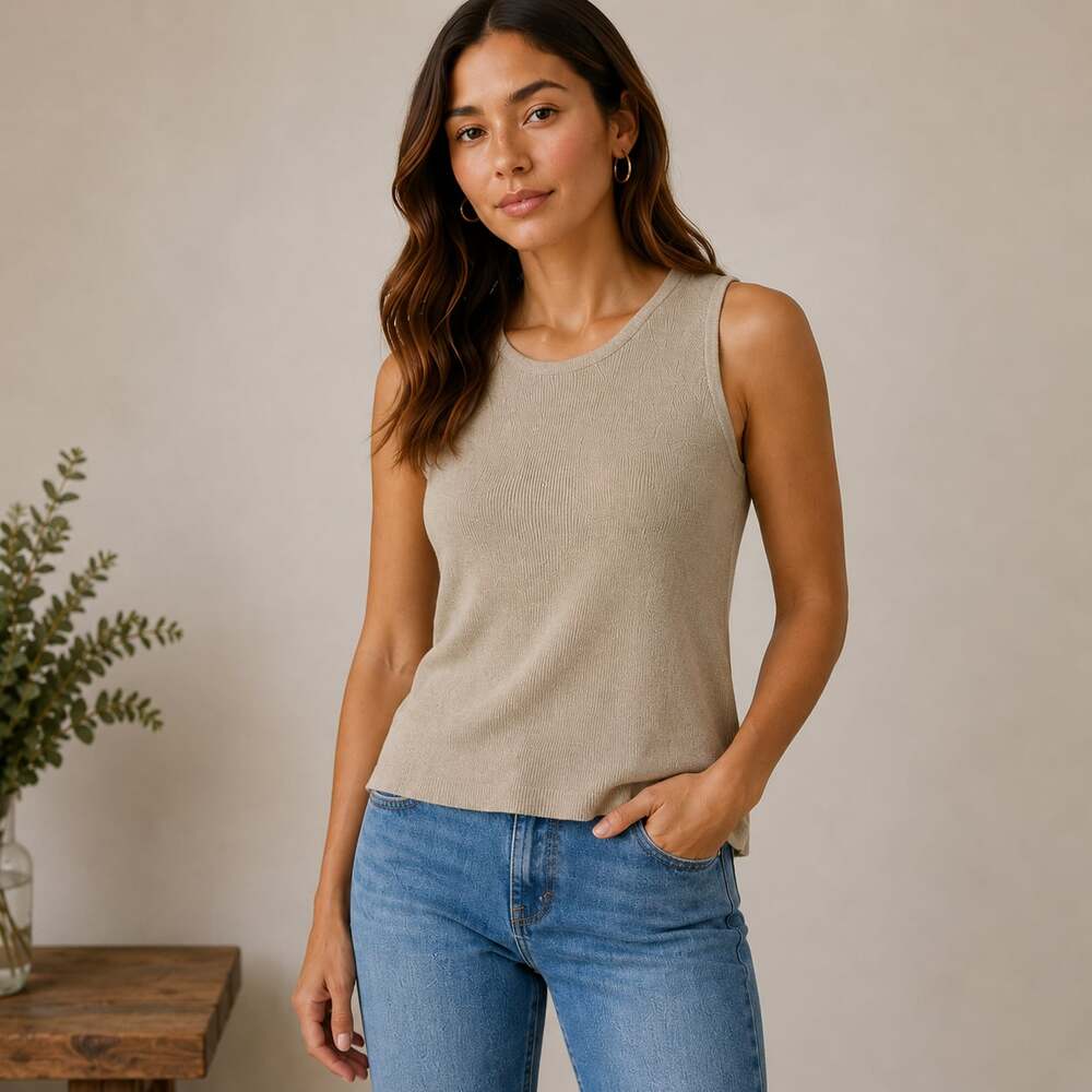 Banana Republic Vintage Y2K 60% Made in Australia Ribbed Knit Tank Top Women’s L